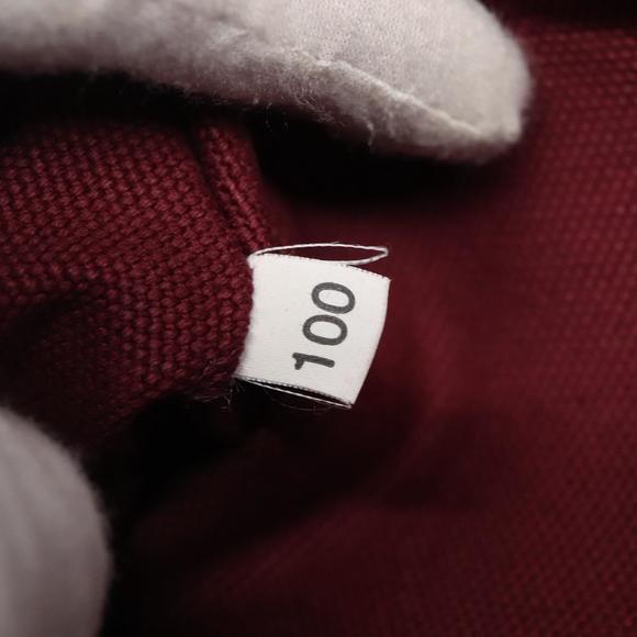 PRADA Canapa PM Hand Bag Canvas 2way Wine Red Gold Auth EC008 - Picture 12 of 16